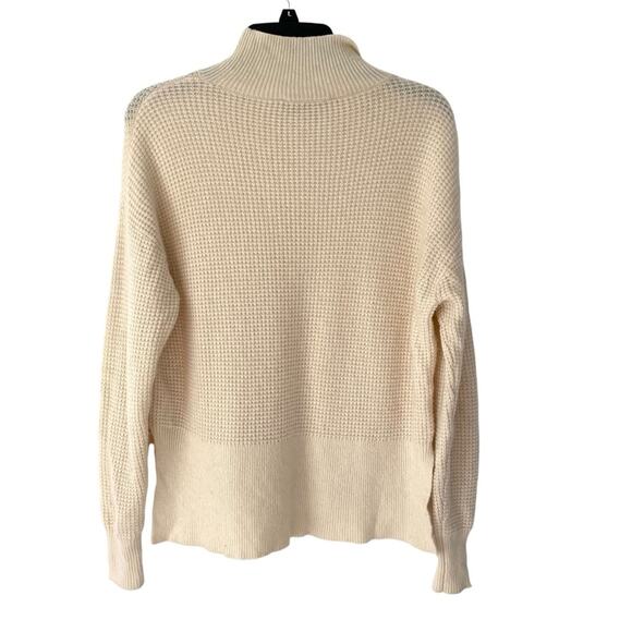 Everlane The Cashmere Waffle Square Turtleneck Sweater Cream Ivory size XS - Picture 6 of 9